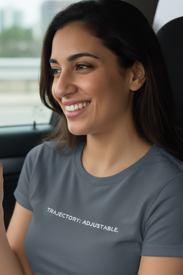 Middle Eastern woman wearing TRAJECTORY ADJUSTABLE shirt
