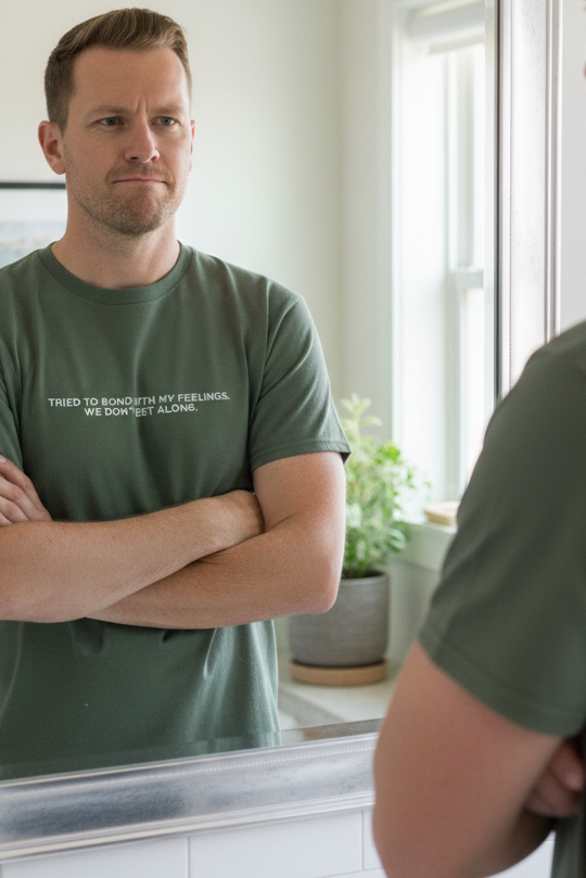 I TRIED TO BOND WITH MY FEELINGS. WE DON'T GET ALONG.